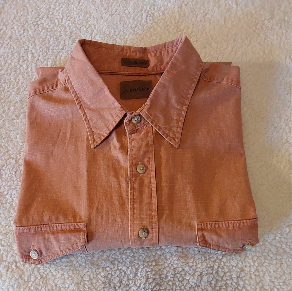 🌺 Mens NEW St. John's Bay Trekker Crosshatch Cotton Shirt